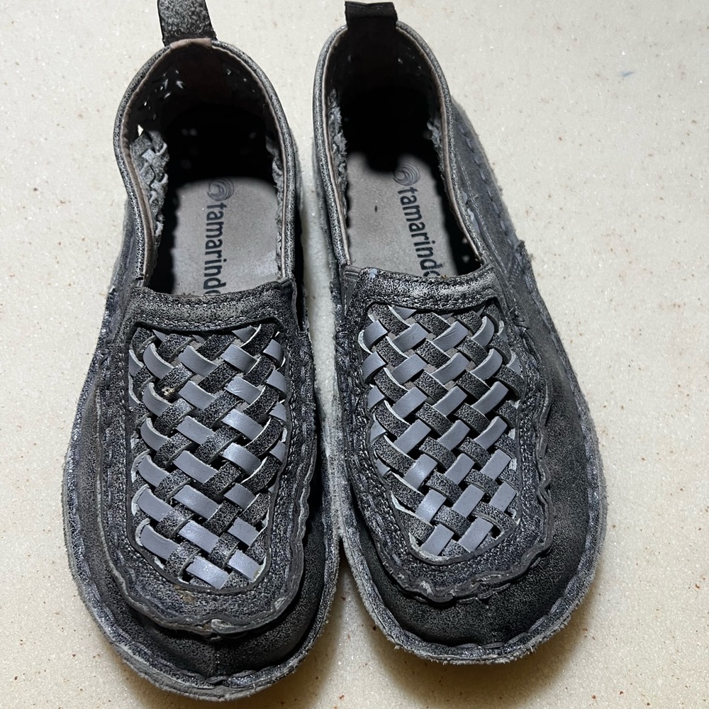 Tamarindo Black Woven Slip-On Shoes